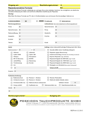 Reparaturannahme Formular