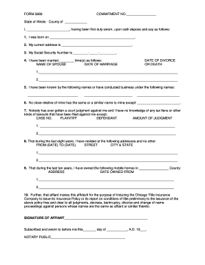 Illinois Affidavit of Title