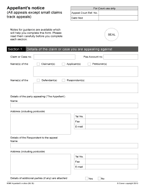 Appellant’s Notice for Court Use