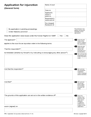 Application for Injunction