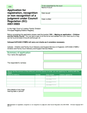 C69 Application for Judgment Recognition