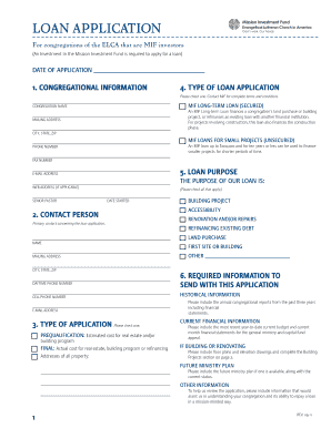 Mission Investment Fund Loan Application