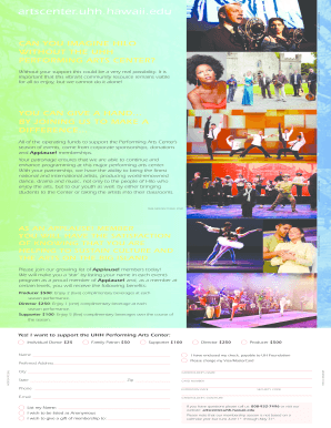 UHH Performing Arts Center Donation Form