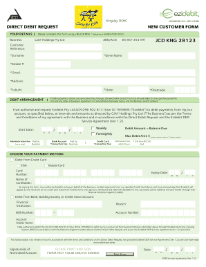 Direct Debit Request Form