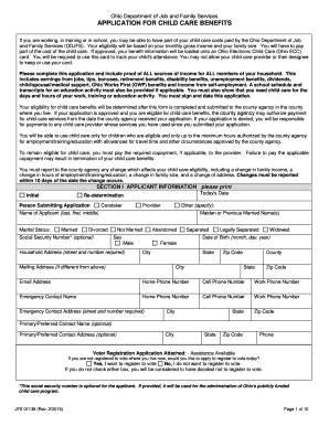 Ohio Child Care Benefits Application