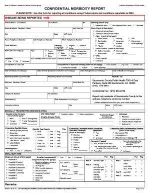 California Confidential Morbidity Report