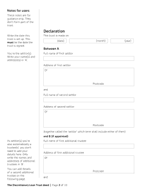 Discretionary Loan Trust Deed