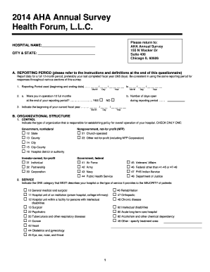 AHA Annual Survey Form
