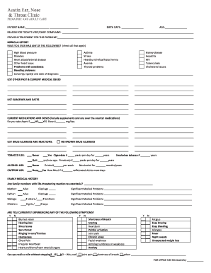 Patient Medical History Form