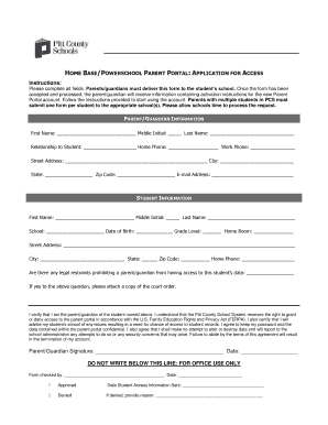 Parent Portal Access Application Form