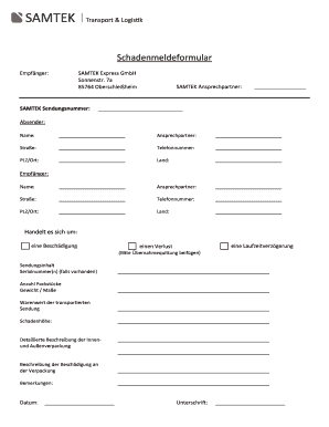 Schadenmeldeformular