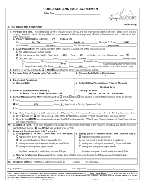 Georgia Purchase and Sale Agreement