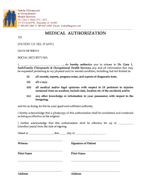 Medical Authorization Form