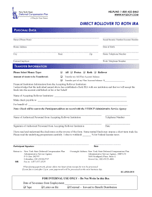 Direct Rollover to Roth IRA Form
