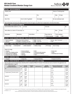 MEA Health Plans Member Enrollment Form