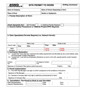Site Permit to Work