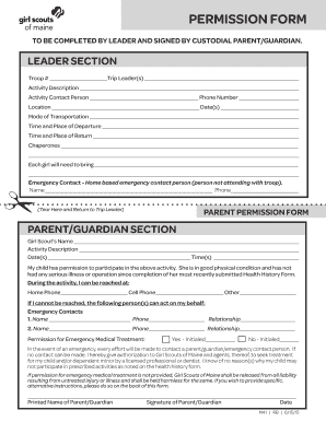 Girl Scouts Activity Permission Form