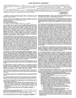 Ohio Residential Lease Agreement