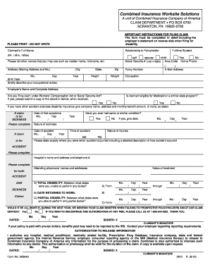 Combined Insurance Disability Claim Form