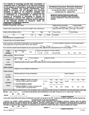 Combined Insurance Disability Claim Form
