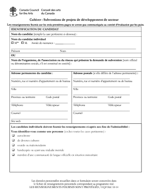 Demande de subvention Cultiver : Subventions de projets de développement de secteur