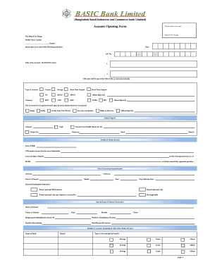 BASIC Bank Account Opening Form