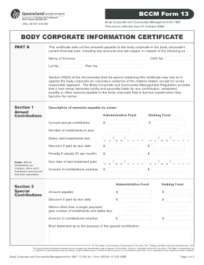 Queensland Body Corporate Information Certificate