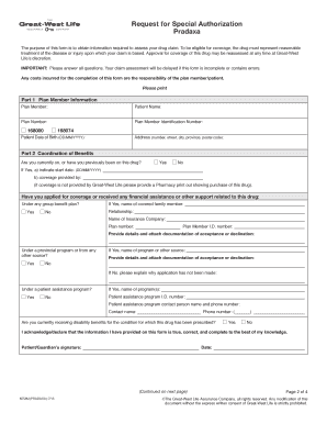 Request for Special Authorization for Pradaxa