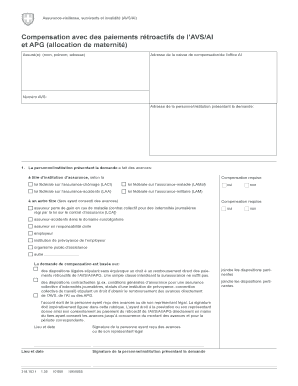 Assurance-vieillesse, survivants et invalidité (AVS/AI) Compensation Form
