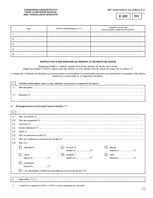 Instruction d'une demande de pension ou de rente de survie