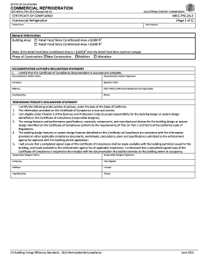 California Commercial Refrigeration Compliance Certificate