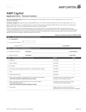 AMP Capital Funds Management Application Form