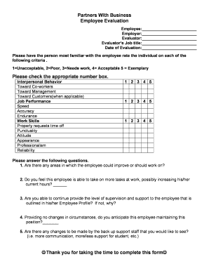 Employee Evaluation Form