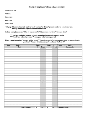 Employee Support Assessment Form