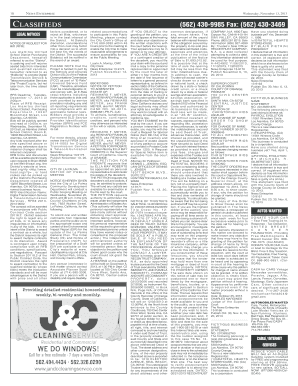 NOTICE OF REQUEST FOR - newsenterprise