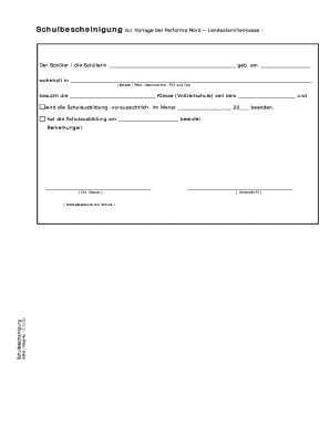 School Certificate for Performa Nord