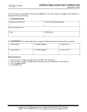 Carnegie Online Contact Information Update Form