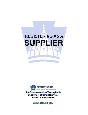 Pennsylvania Supplier Registration Form