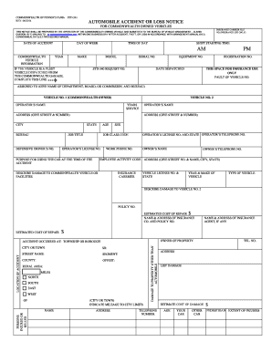 Pennsylvania Automobile Accident Notice Form