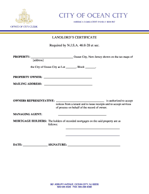 Landlord's Certificate