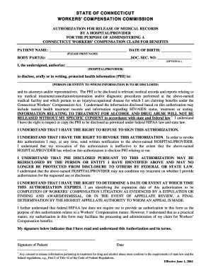 Connecticut Workers' Compensation Medical Records Release
