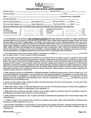 Exclusive Right of Sale Listing Agreement
