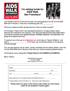 AIDS Walk San Francisco Donation Form