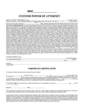 Customs Power of Attorney