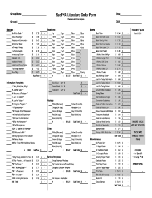 SacFNA Literature Order Form