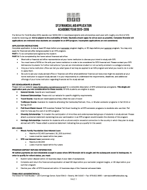 SFS Financial Aid Application