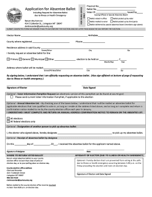 Montana Absentee Ballot Application
