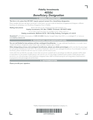 Fidelity 403(b) Beneficiary Designation Form
