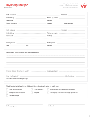 Property Damage Notification Form