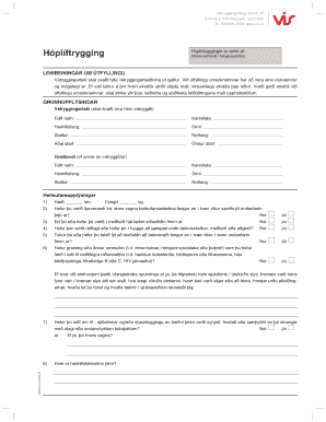 Icelandic Life Insurance Application Form